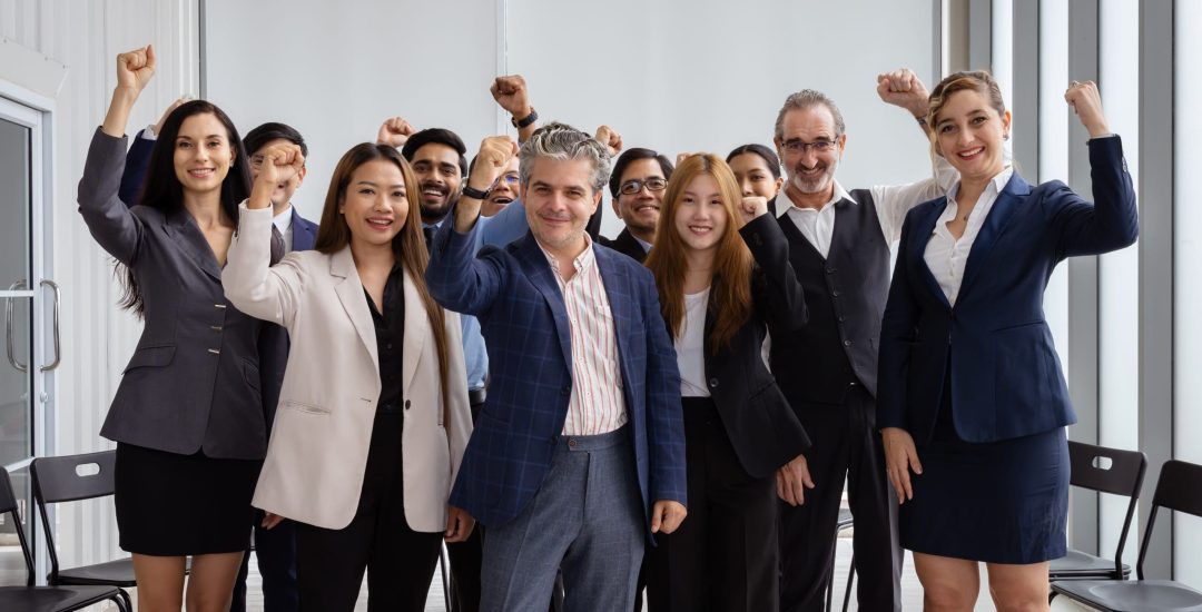 Group of multiethnic businessmen Get together for a brainstorming meeting to move the business forward.